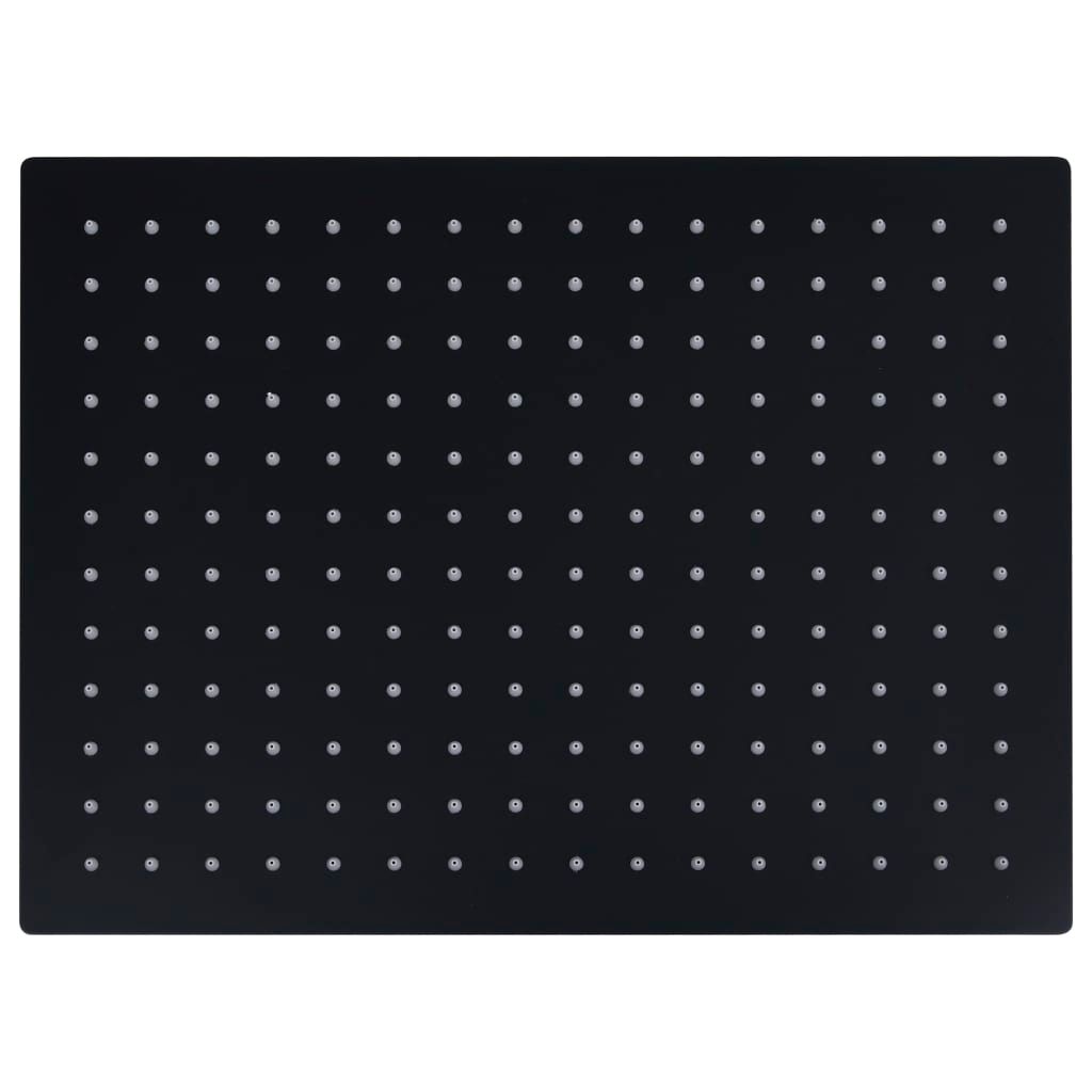 vidaXL Regenbrause Edelstahl 40x30 cm Rechteckig Schwarz Produktbild 