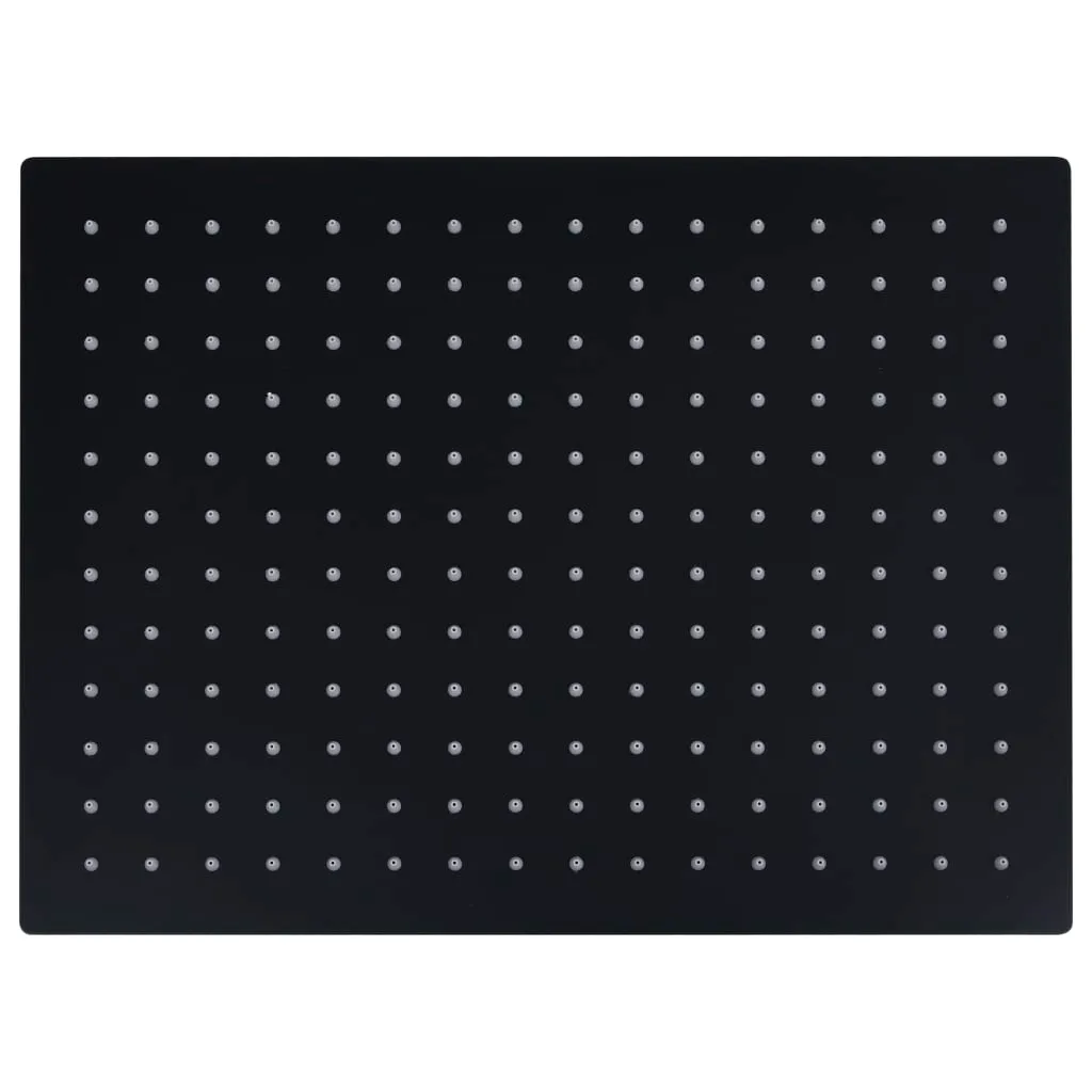 Douche de pluie XL noire 40x30 cm en acier inoxydable avec buses anti-calcaire