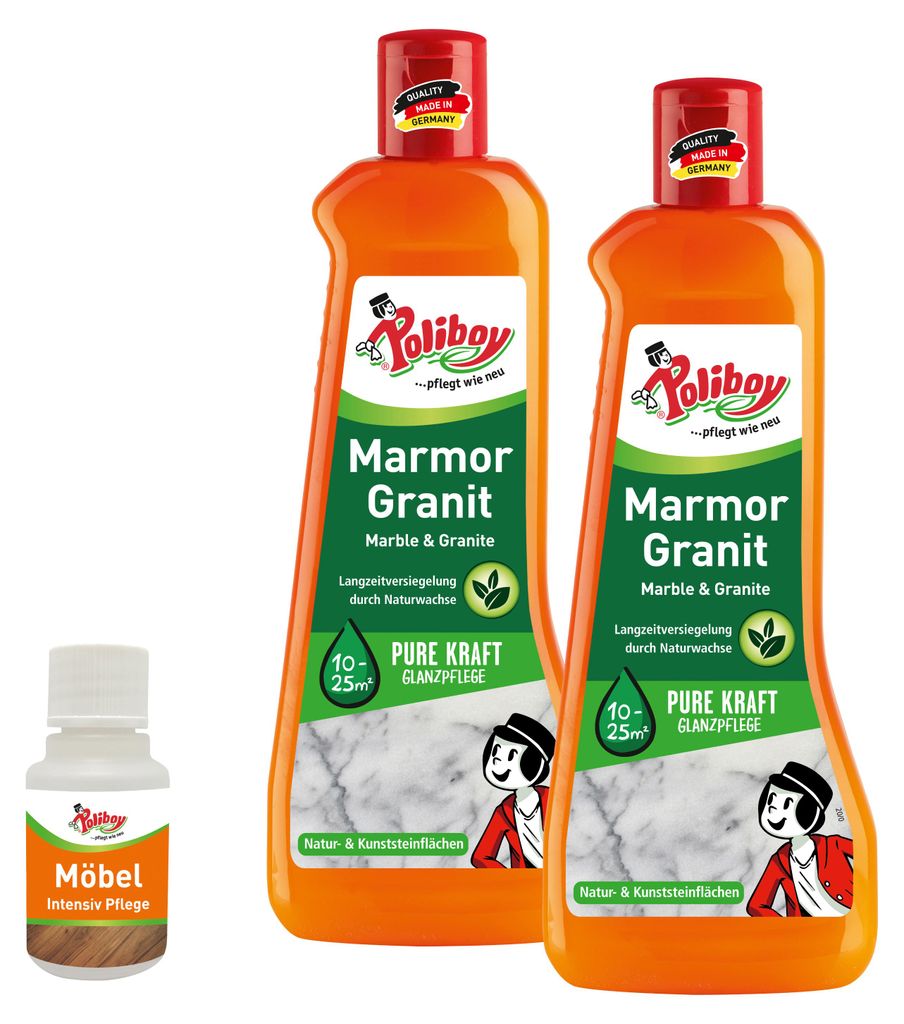 Poliboy Marmor Granit Pflege - 2x500ml - schützt und pflegt Produktbild 