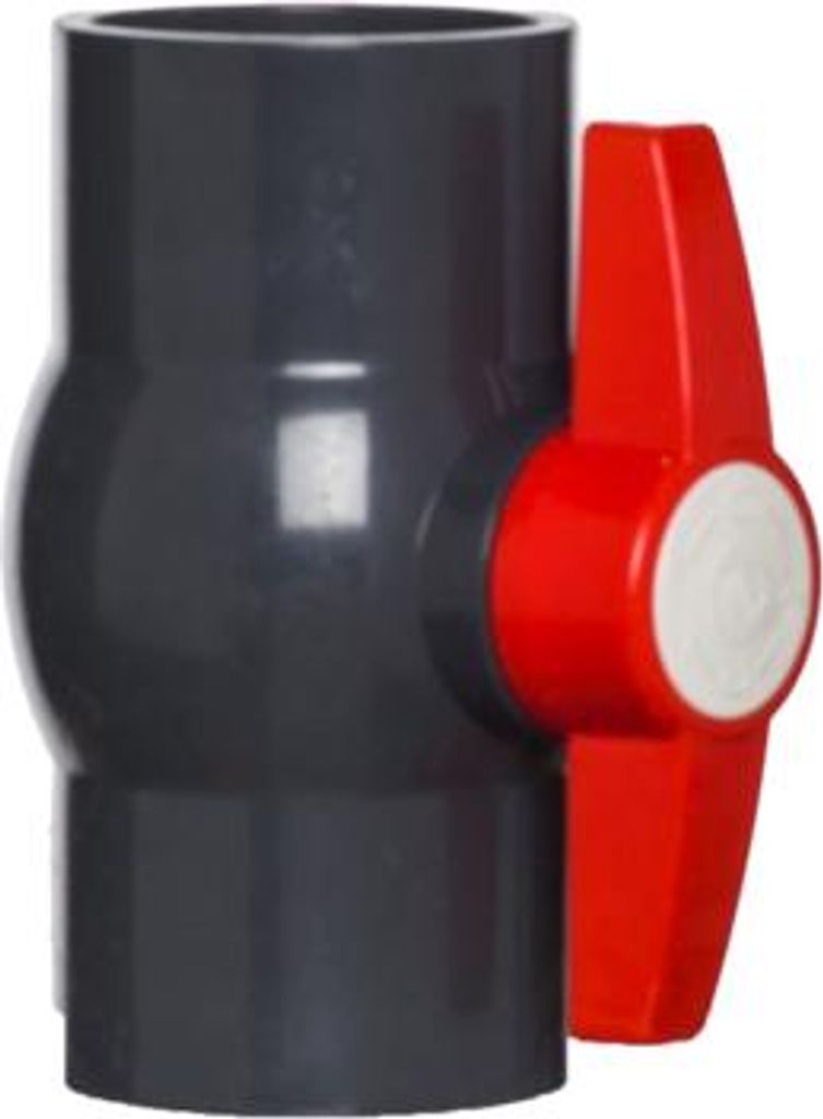 Kompaktes Kugelventil aus PVC-U, 2x Gewindeanschluss, 63 mm