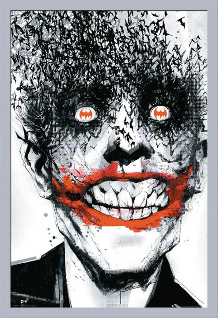 Batman & Joker Poster Maxi Incorniciato Shinsuke® Argento - Offerta