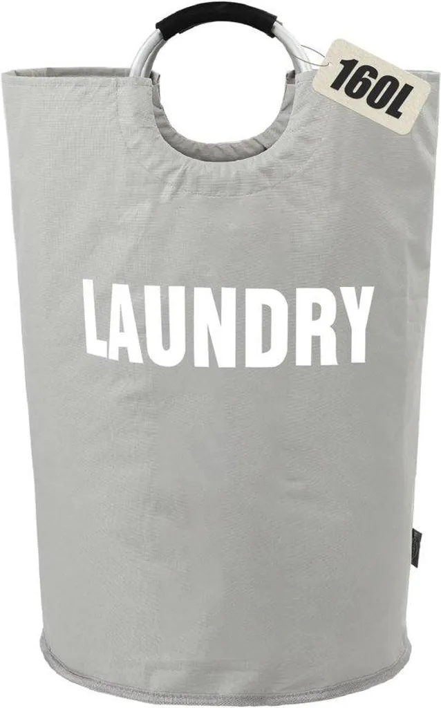 Sac à linge XXL 160L idéal pour familles nombreuses et gros volumes gris