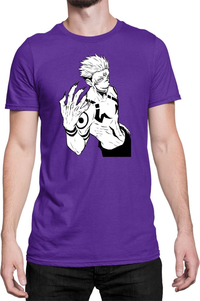Herren T-Shirt Japan Anime Manga Jujutsu Anime Manga Kaisen Itadori Sukuna 02, Man M / Lila
