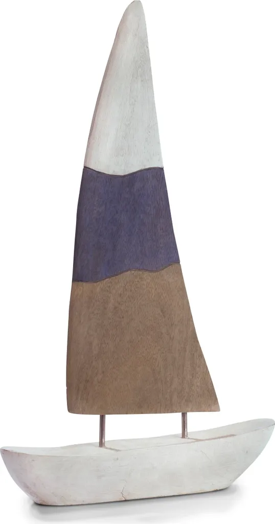 Voilier Atlantic 49,5 cm bois mangue et fer : déco marine moderne