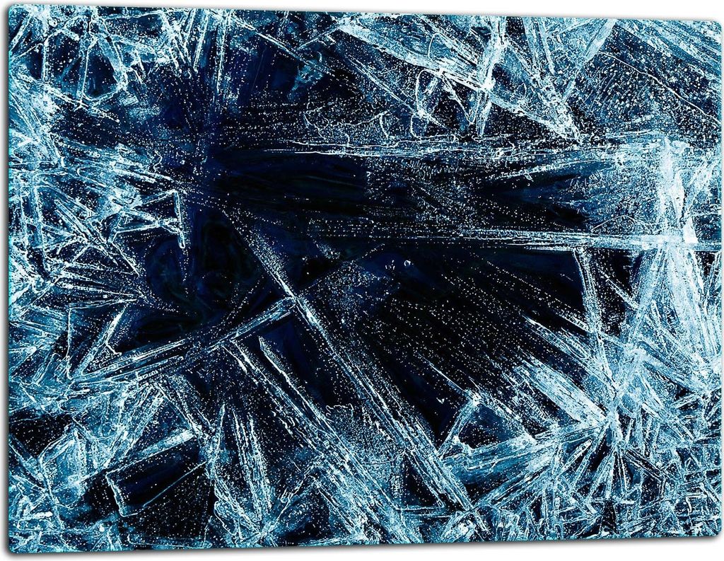 Glasschneidebrett Herdabdeckplatte Glaskeramikkochfeld Universal 52x40 cm Eis Schwarz