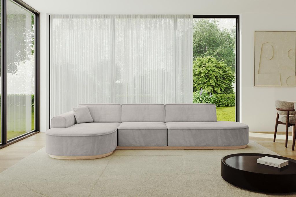ALTDECOR Ecksofa in L-Form MARI-L2-v1 - 328x171x83 cm Hellbraun - Corner Sofa Bett Eckcouch Couch Wohnlandschaft Cauchsofa