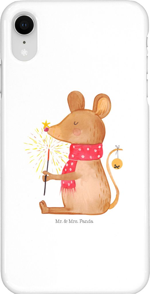 Mr. & Mrs. Panda Iphone XR Handyhülle Maus Weihnachten - Weiß - Geschenk, Weihnachtsgruß, Weihnachtsmotiv, Handy Case, Premium Kunststoff, Mäus...