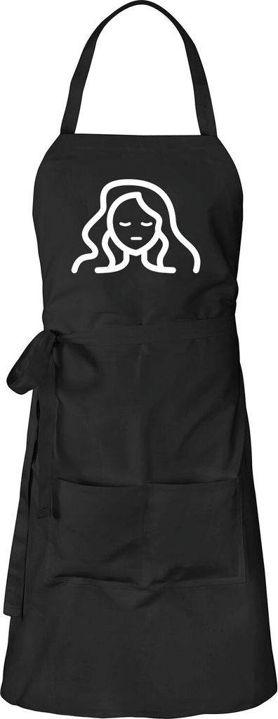 Huuraa Schürze Jungfrau Sternzeichen Symbol Schwarz mit Taschen Baumwolle Kochschürze Geschenkidee