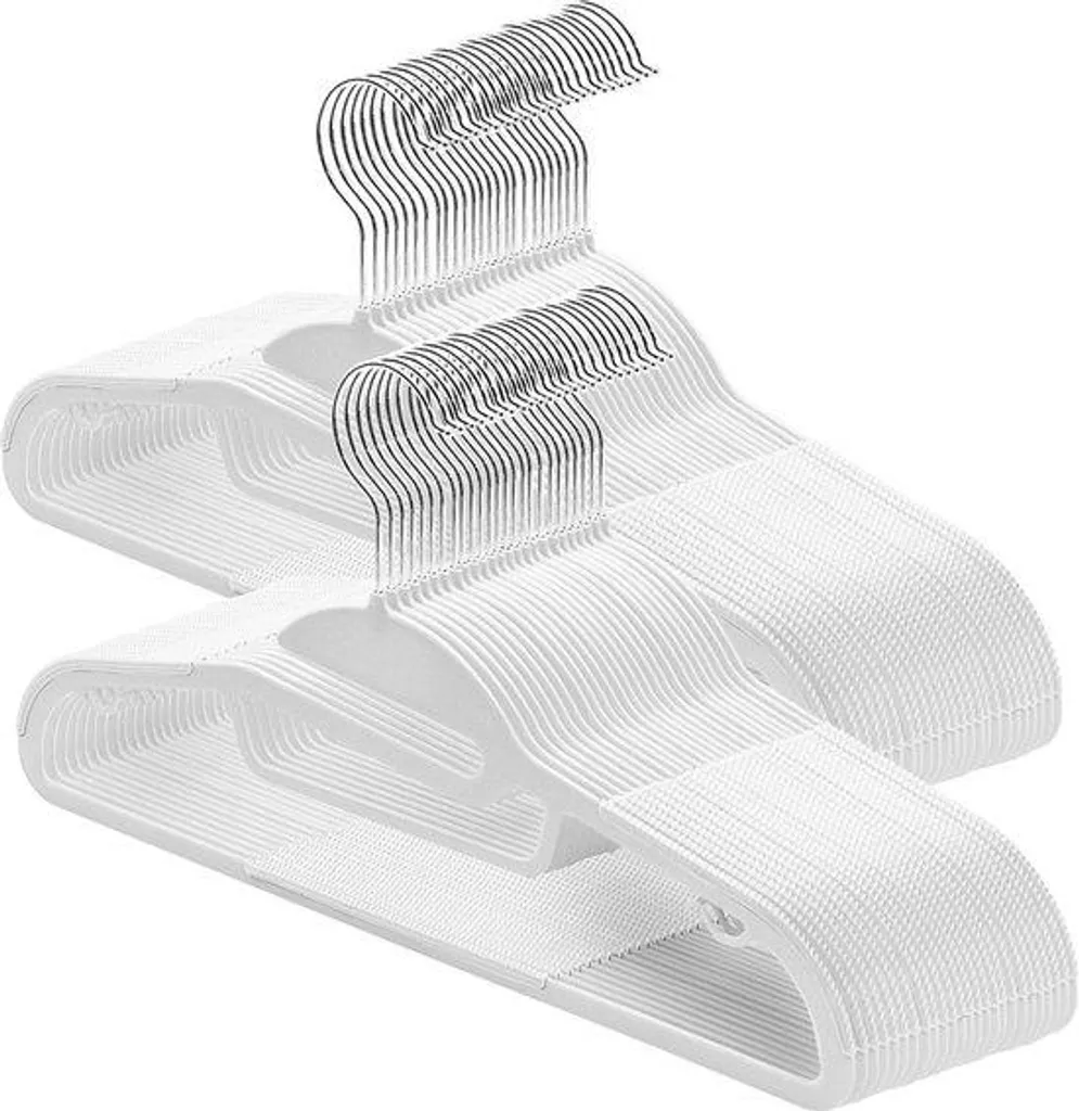 Cintres Robustes pour Dressing Organisé - 50 Cintres Blancs Antidérapants