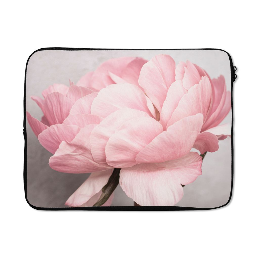 MuchoWow Laptop Hülle 17 Zoll Laptoptasche Blumen - Rosa - Natur - Pflanze - Zipper - Schutzabdeckung