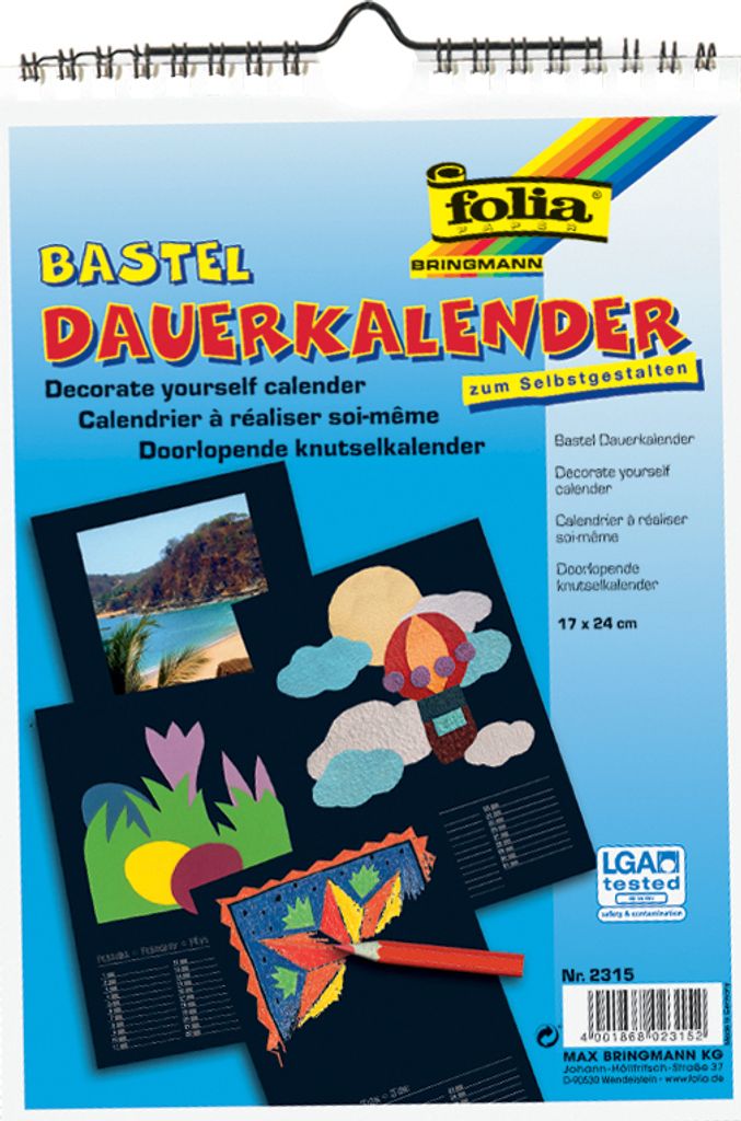 Folia 2315 Calendario artigianale - 17 x 24 cm, nero, 13 Immagine del prodotto 