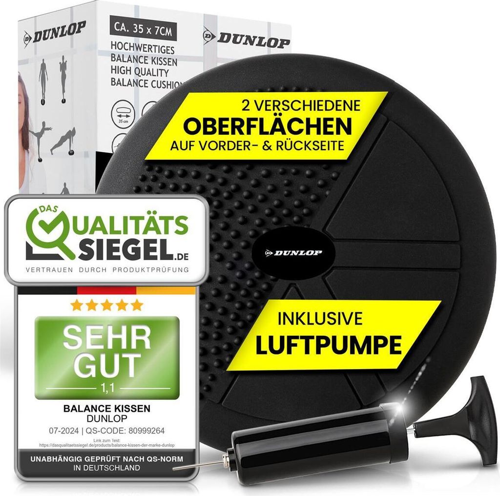 Dunlop Balance Kissen Ball Massage Sitzkissen Luftkissen Sitzhilfe Balance Board