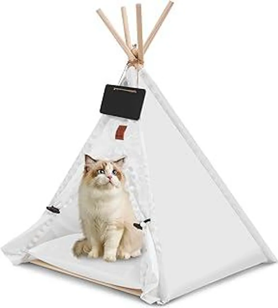 Cuccia Tenda Tipi per Gatti e Cani Piccoli | Design Scandinavo Legno - 1