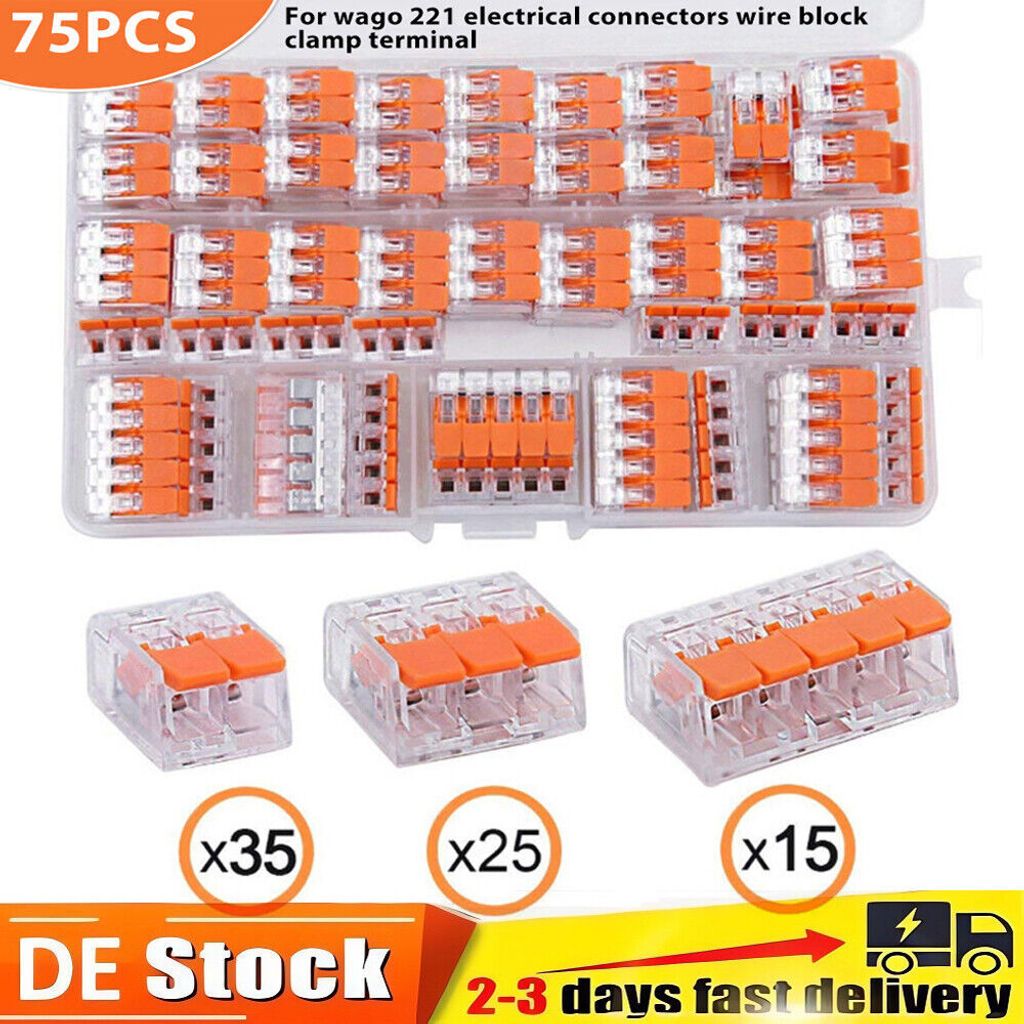 75x für Wago Klemmen WegeKlemme mit Hebel 221-412/221-413/221-415 Hebelklemmen