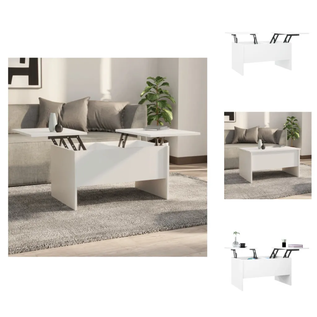 vidaXL Tavolino Bianco 80x50x42,5 cm Legno - Tavolino da Caffè per Salotto