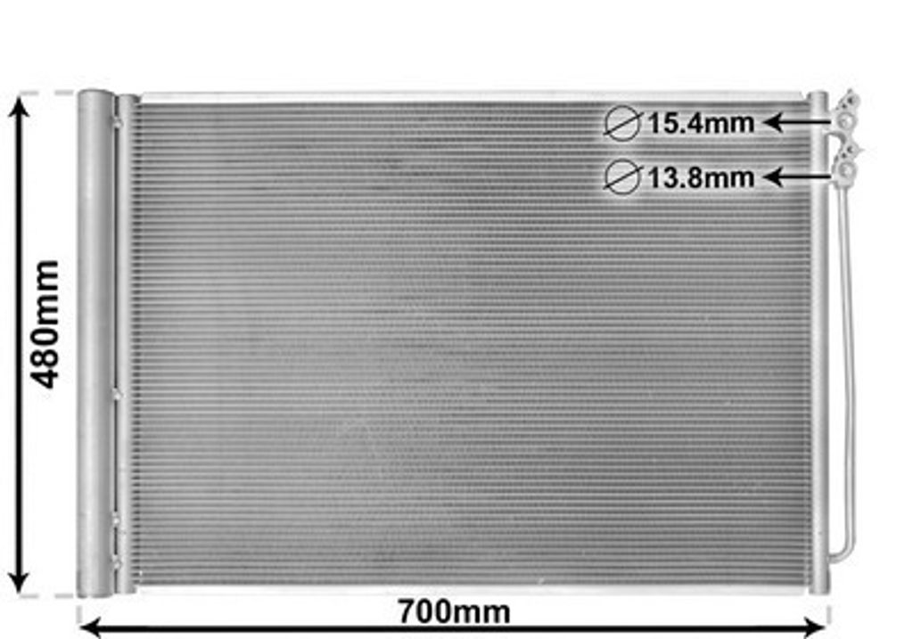 AVA COOLING SYSTEMS BWA5370D Kondensator Klimaanlage Klimakondensator für BMW 5 Touring (F11) 5 Limousine (F10) 7 (F01, F02, F03, F04) 5 GT (F07)
