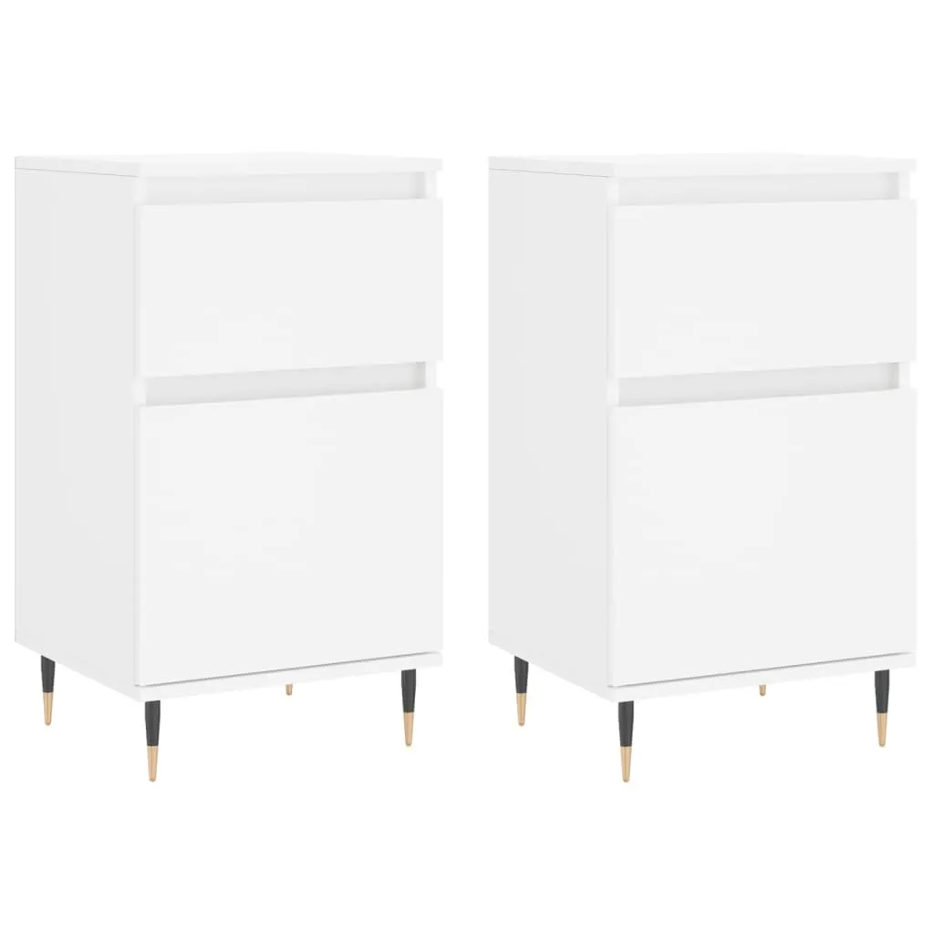 Set 2 Credenze Bianche 40x35x70 cm | Mobiletti Salvaspazio Legno