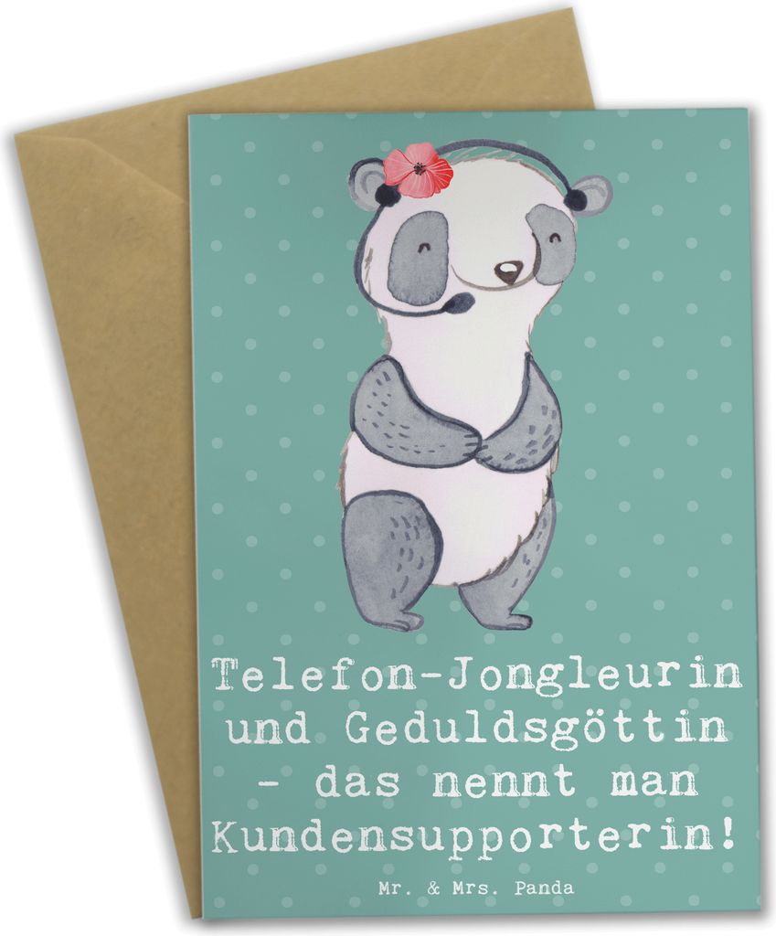 Mr. & Mrs. Panda Beileidskarte Meisterin Kundensupport - Meeresbrise - Geschenk, Berufsliebe, Grußkarte, Kundendienst, osterkarte, Berufsalltag, H...