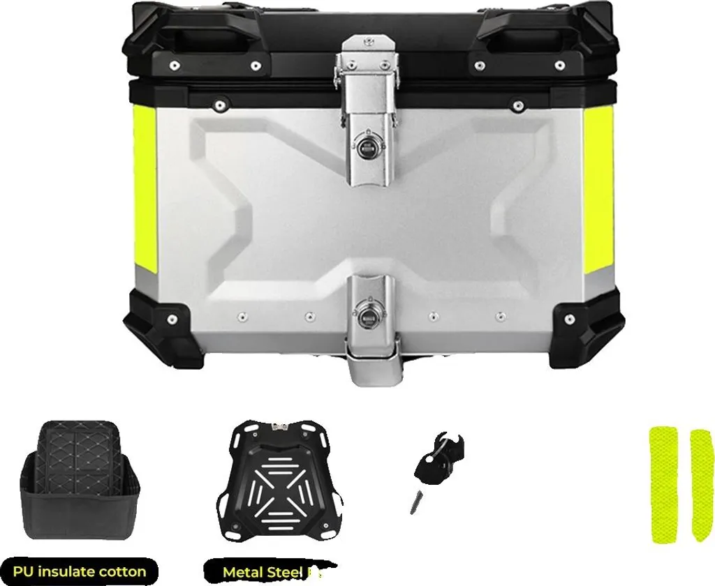 Valise Arrière Moto 55L Argent : Rangement Idéal pour Voyager et Travailler
