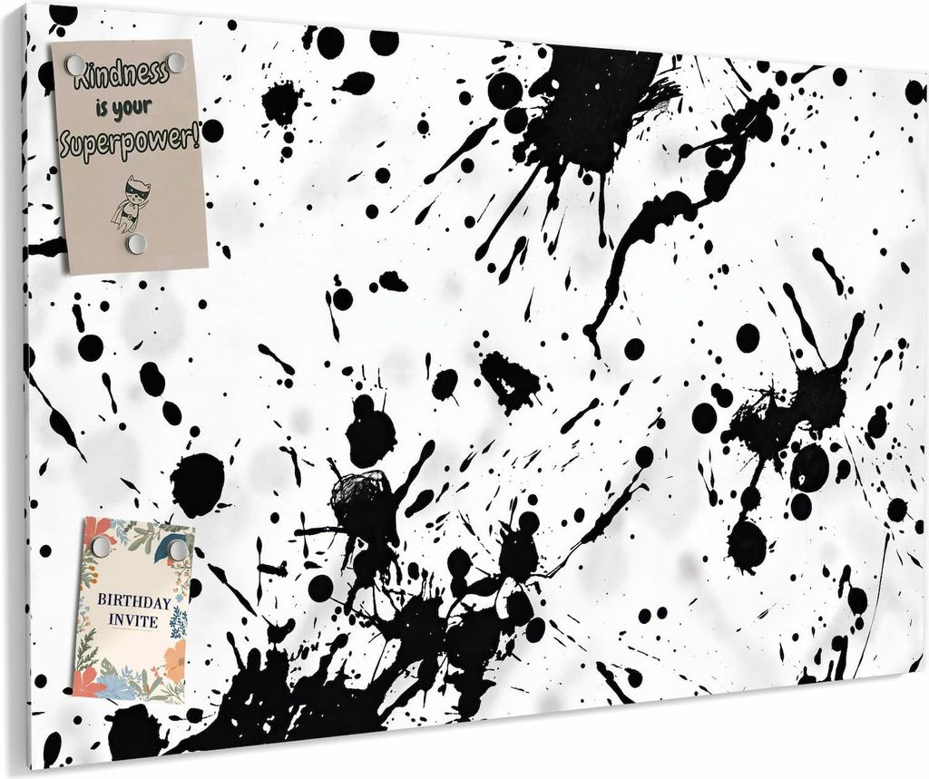 Magnettafel 90x60cm magnetisch & beschreibbar Metall-Board - Farbkleckse