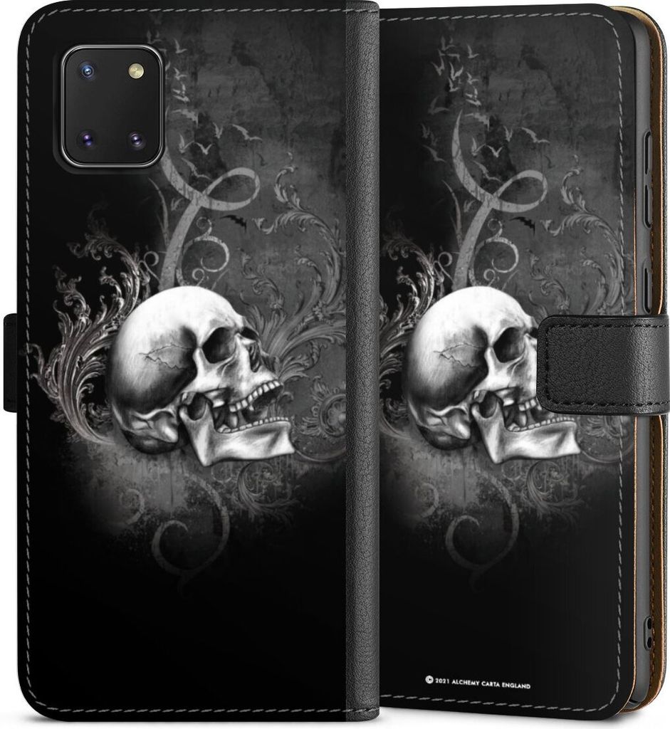 DeinDesign Klapphülle für Samsung Galaxy Note 10 lite Handytasche Lederhülle Tasche Gothic Schädel Totenköpfe