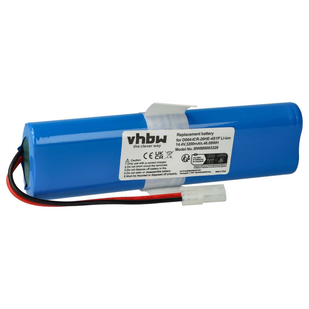 vhbw Akku kompatibel mit 360 S6 Saugroboter (3200 mAh, 14,4 V, Li-Ion)
