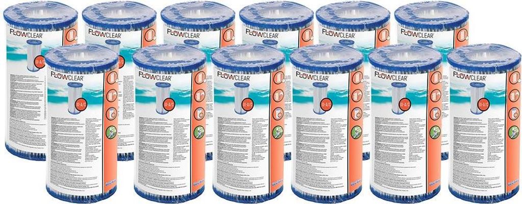 Bestway Pool Filterkartuschen Set - 12 Stück Produktbild 