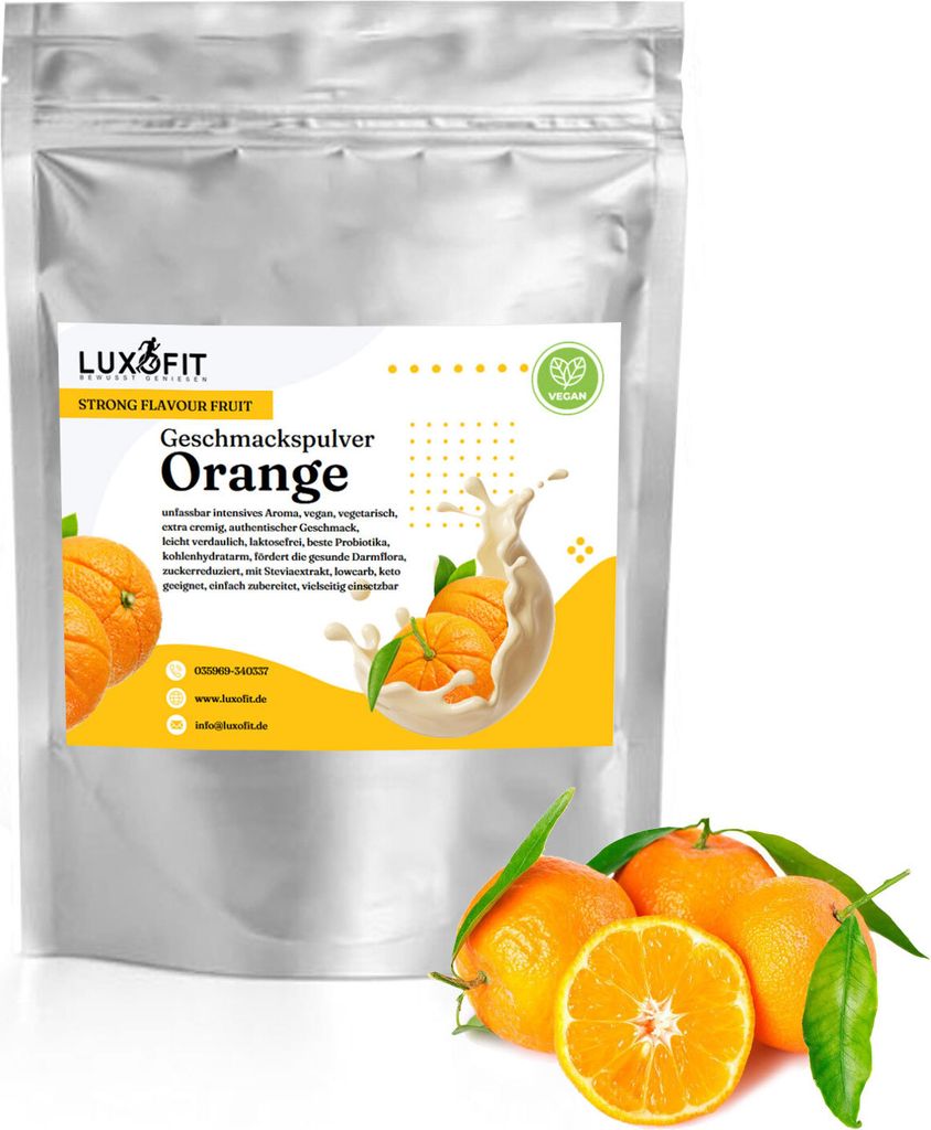 Orange Geschmackspulver Fruit Flavour kalorienarm 300 g