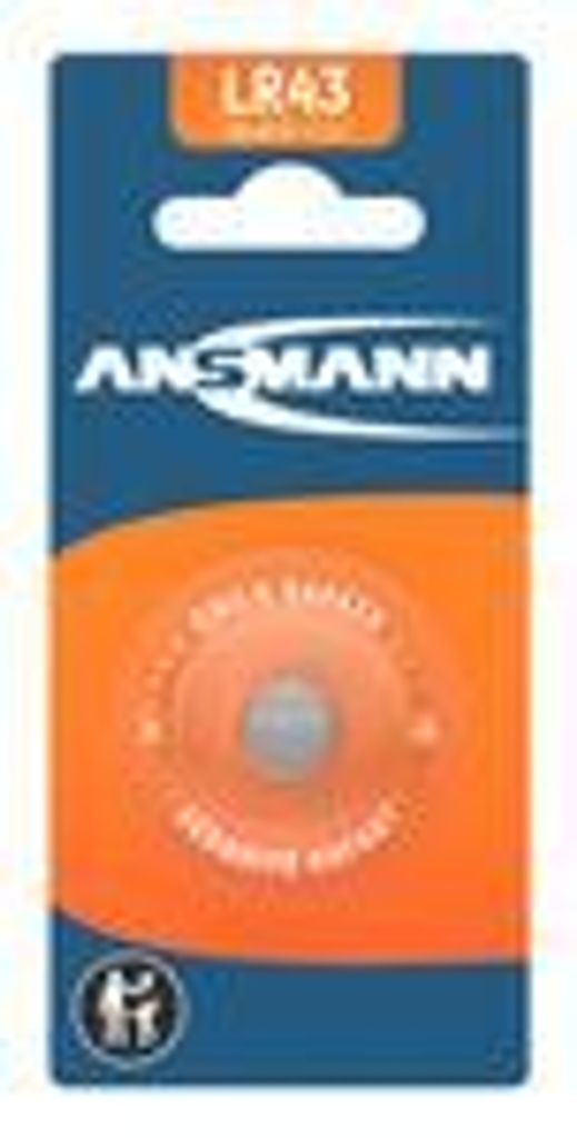 ANSMANN Alkaline Knopfzelle LR43 / LR1142 / AG12