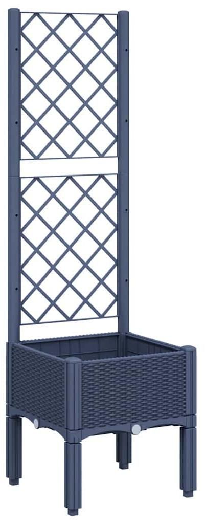 vidaXL Fioriera con traliccio blu-grigio 40x40x142 cm PP Immagine del prodotto 