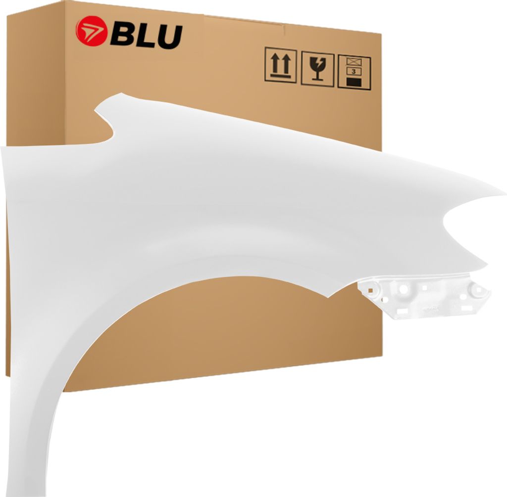 BLU Kotflügel Passend für VW Volkswagen Touran 1T2 LB9A Rechts Weiss CandyWeiss | 2007-2010 | Vorderseite Vorne | Lackiert | Einbaufertig