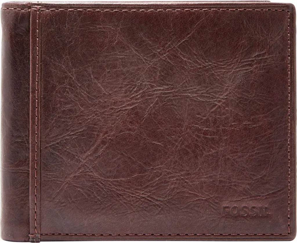 Fossil Ingram Portafoglio Bifold in Pelle Marrone con Flip ID - Uomo