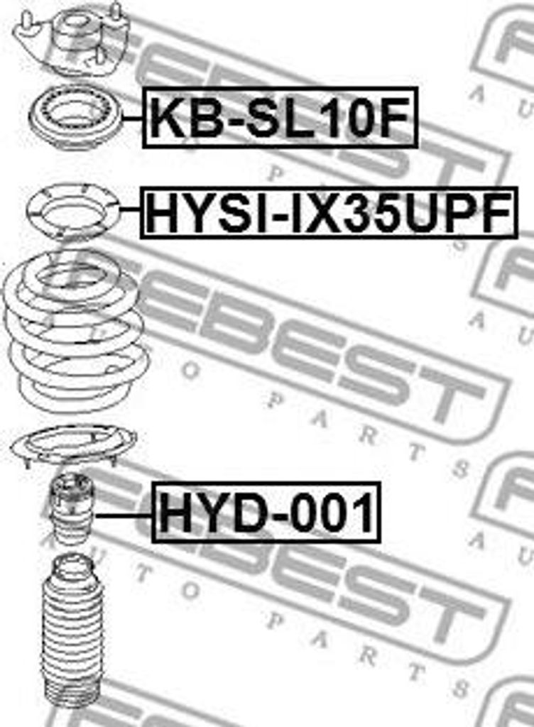 FEBEST HYSI-IX35UPF Federteller OE 546232P000 kompatibel mit Santa Fe, iX35, Tucson, Carens, Sorento, Sportage