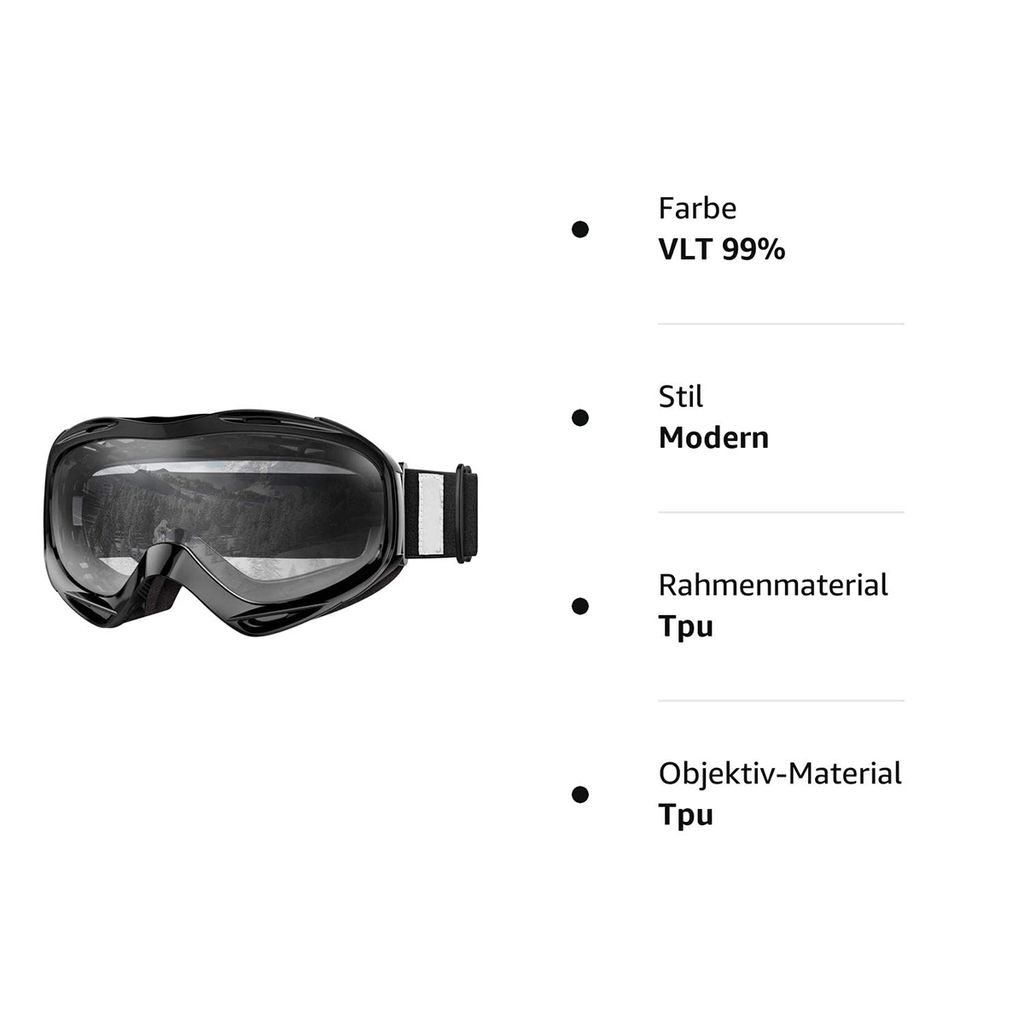 ZmdecQna Skibrille Skibrille für Damen und Herren,UV-Schutz
