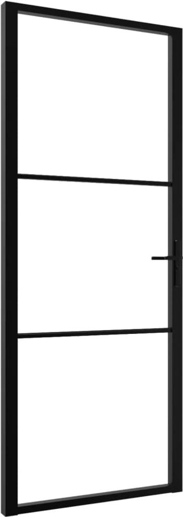 interiérové dvere ESG zo skla a hliníka 83x201,5 cm čierne Obrázok produktu 