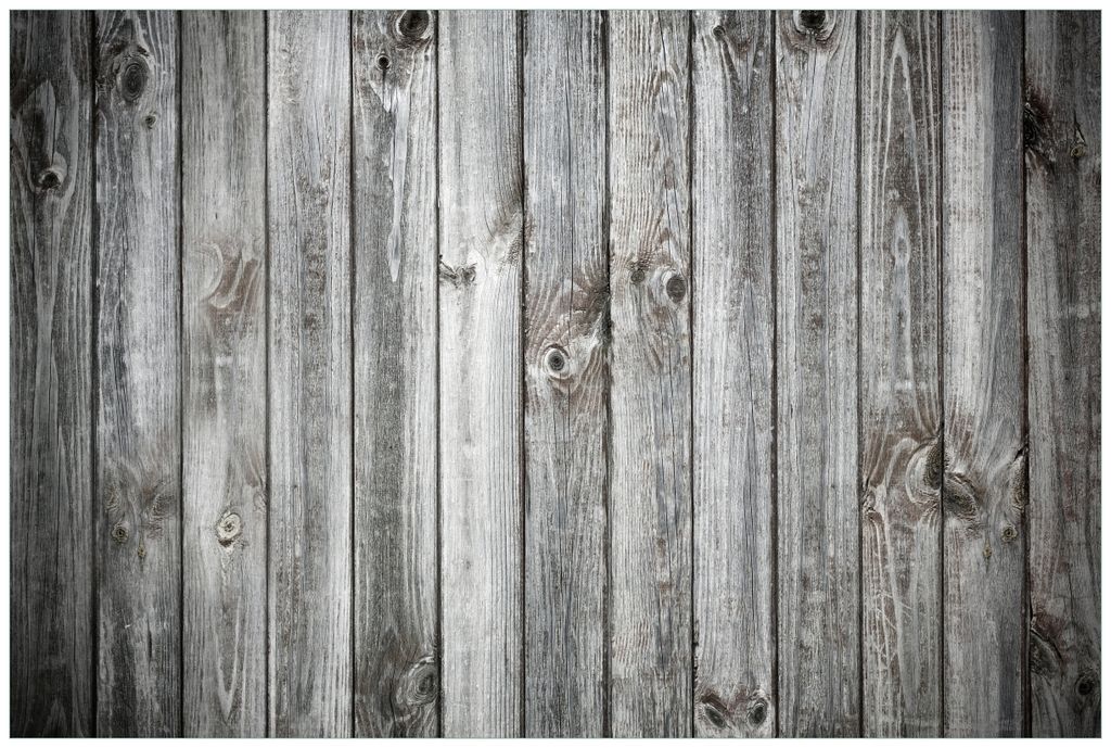 Wallario Wandbild aus Acryl, 90 x 60 cm, freischwebende Optik - Holz-Optik Textur hellgraues Holz Paneele Dielen mit Asteinschlüssen