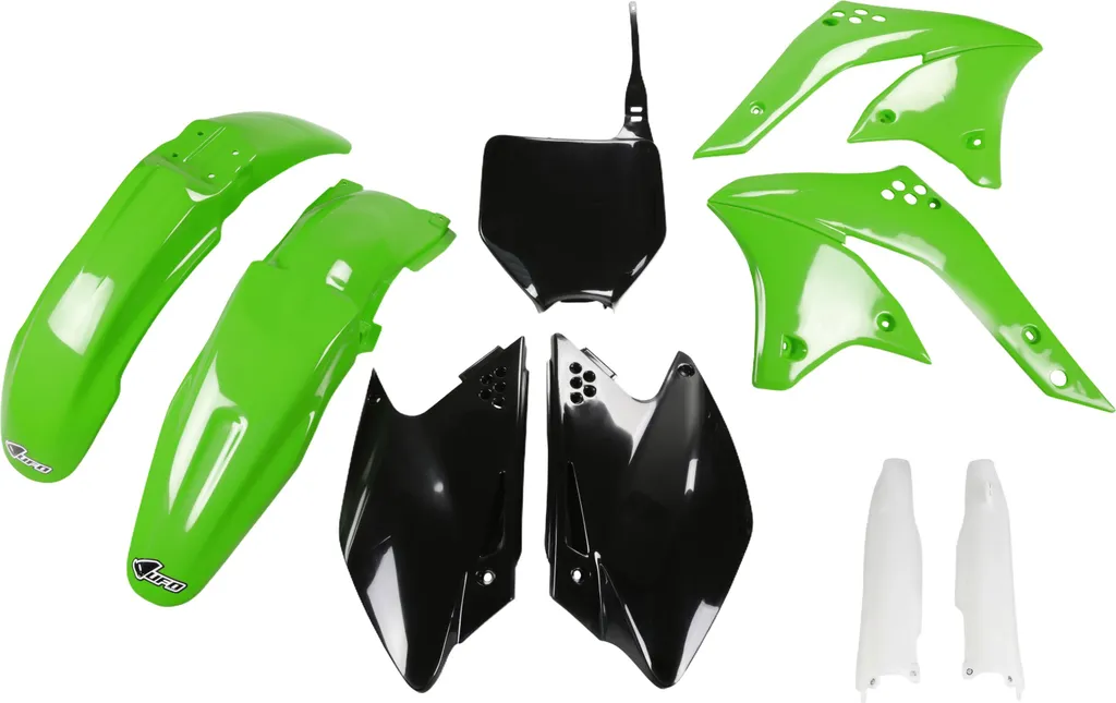 Kit Carénage 9 Pièces UFO Vert Noir Blanc pour Kawasaki KX-F 250 2008