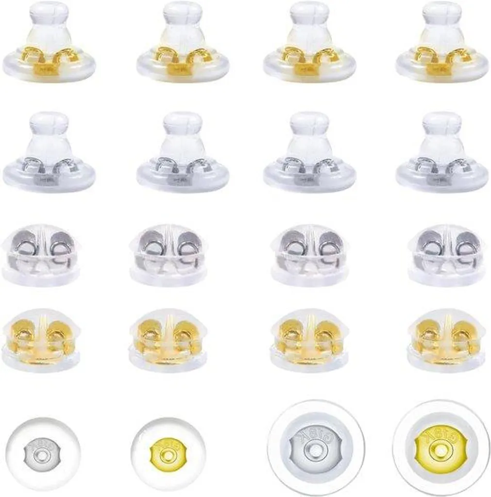 Fermoirs boucles d'oreilles anti-perte en or 18k, lot de 16 embouts