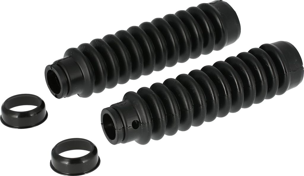 Set: 2x Faltenbalg mit Abdeckkappe für Telegabel, schwarz - Produktbild 