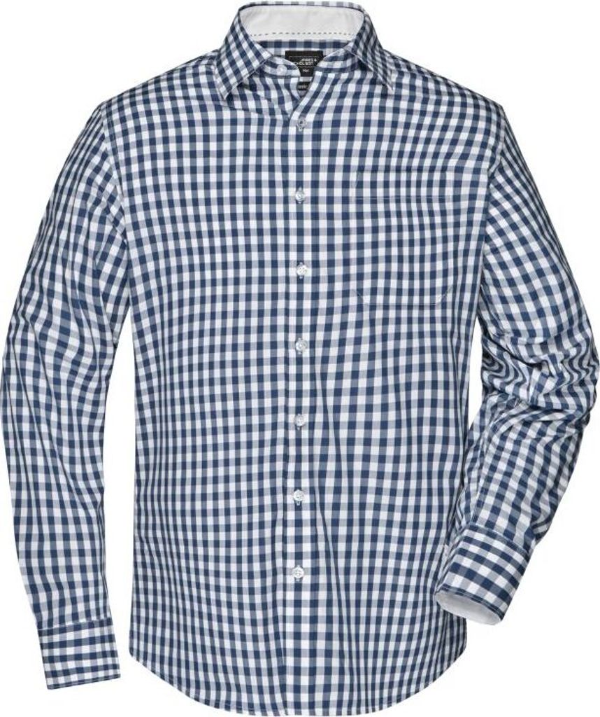Men's Checked Shirt navy/white, Gr. XL
