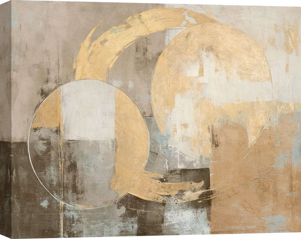 Peinture abstraite dorée Jim Stone Rule of Attraction - Toile 100x70cm