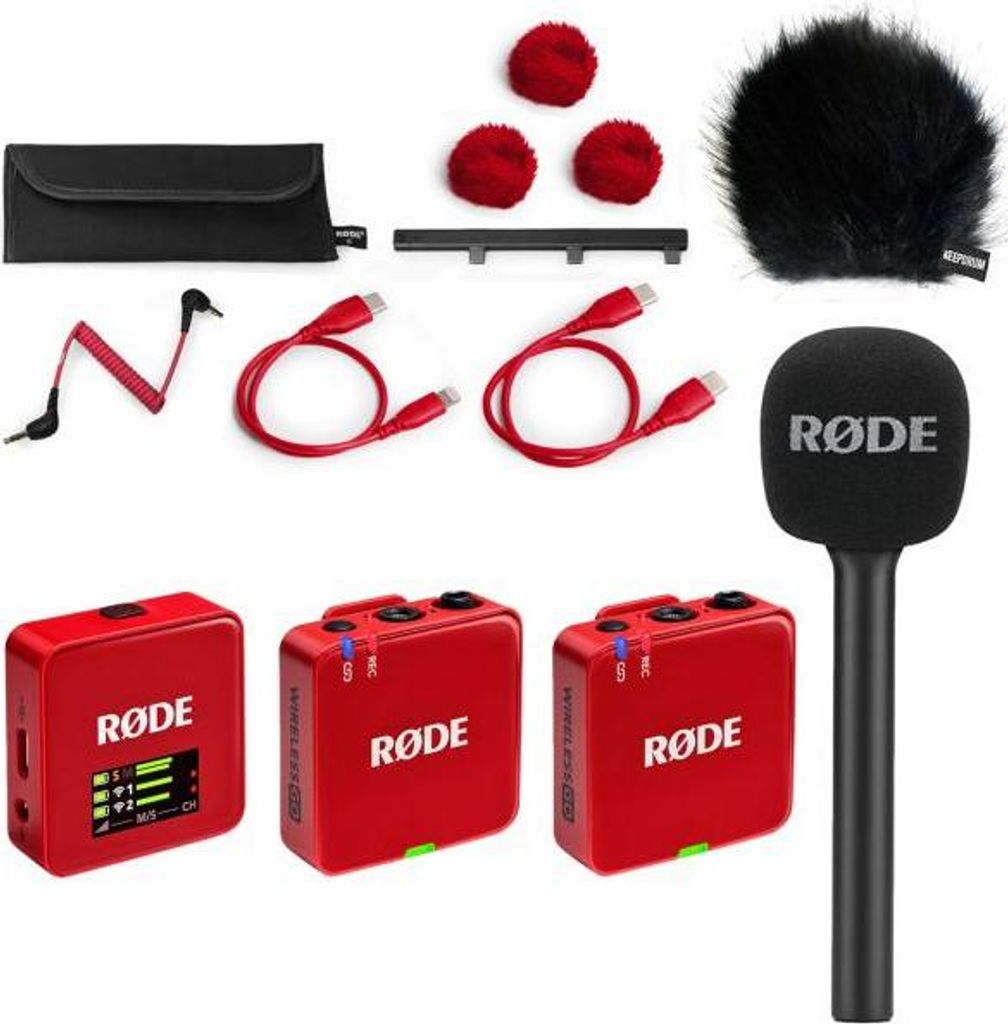 Rode Mikrofon-Funksystem Wireless GO Gen 3 Rot Interview Set 1 BK