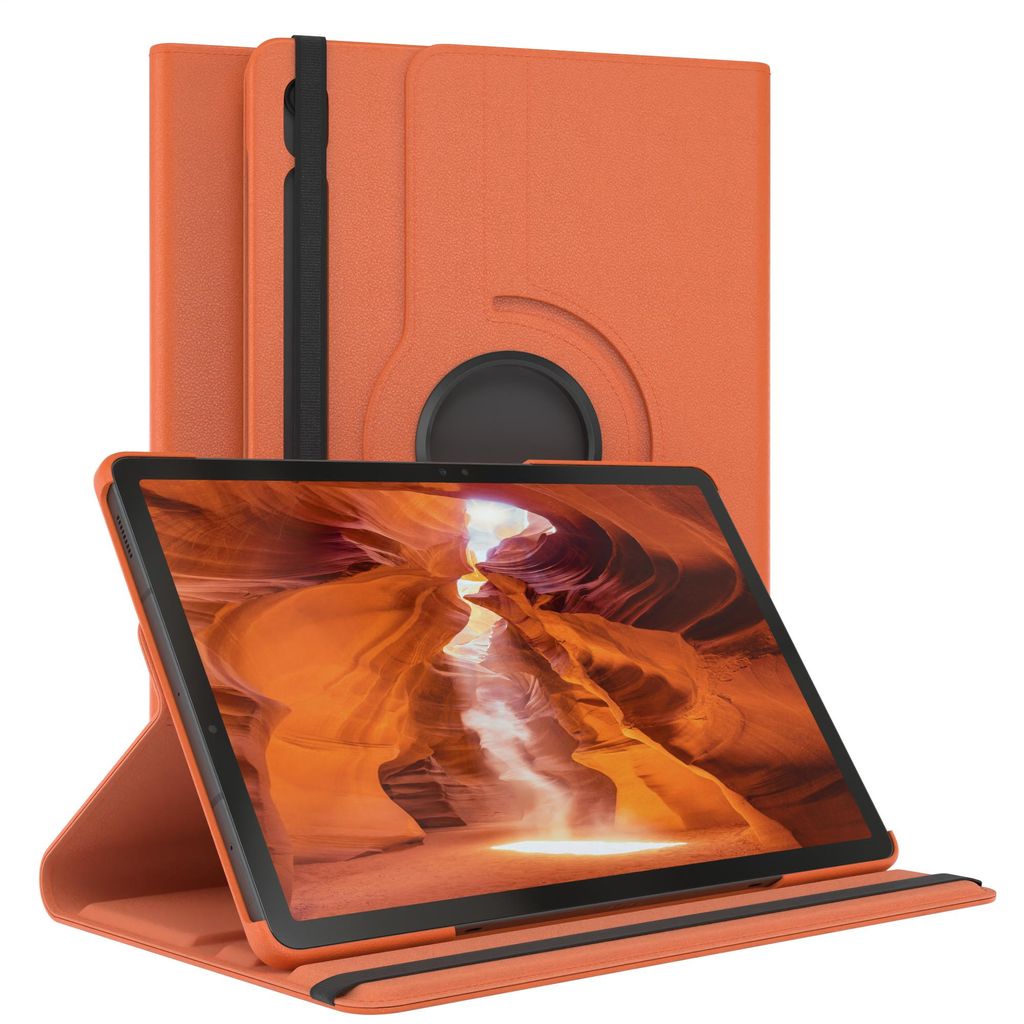 EAZY CASE - Tablet Hülle für Samsung Galaxy Tab S9 FE Schutzhülle, Tablet Case 360° drehbar in Orange
