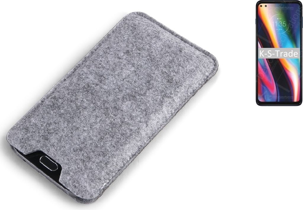 K-S-Trade Filz Handyhülle kompatibel mit Motorola Moto G 5G Plus Schutzhülle Filztasche Filz Tasche Case Sleeve Handy Hülle Filzhülle grau