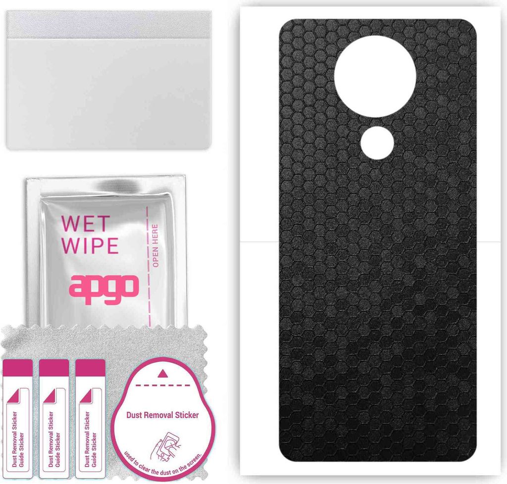 apgo Rückseite Schutzfolie, Skin, kompatibel mit Blackview A80, Hinten Displayschutzfolie aus Vinylfolie, kratzfest, einfache Montage - Schwarze H...