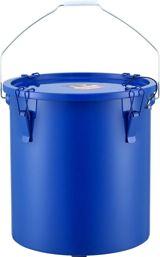 Seau à graisse pour friteuse 6 gallons en acier bleu avec sac filtrant