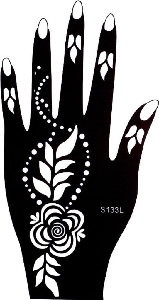 Henna Tattoo Schablone für die Linke Hand