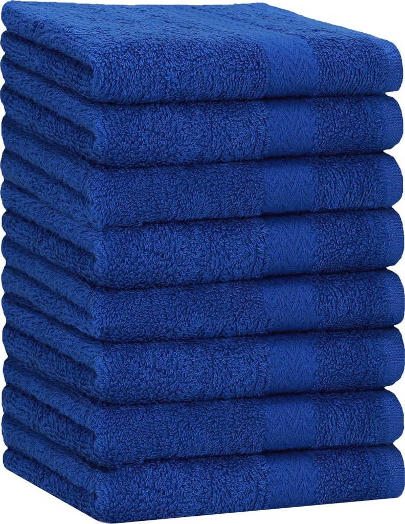 Betz 8 Stück Handtücher 50x100 cm PREMIUM 100% Baumwolle Farbe: royalblau