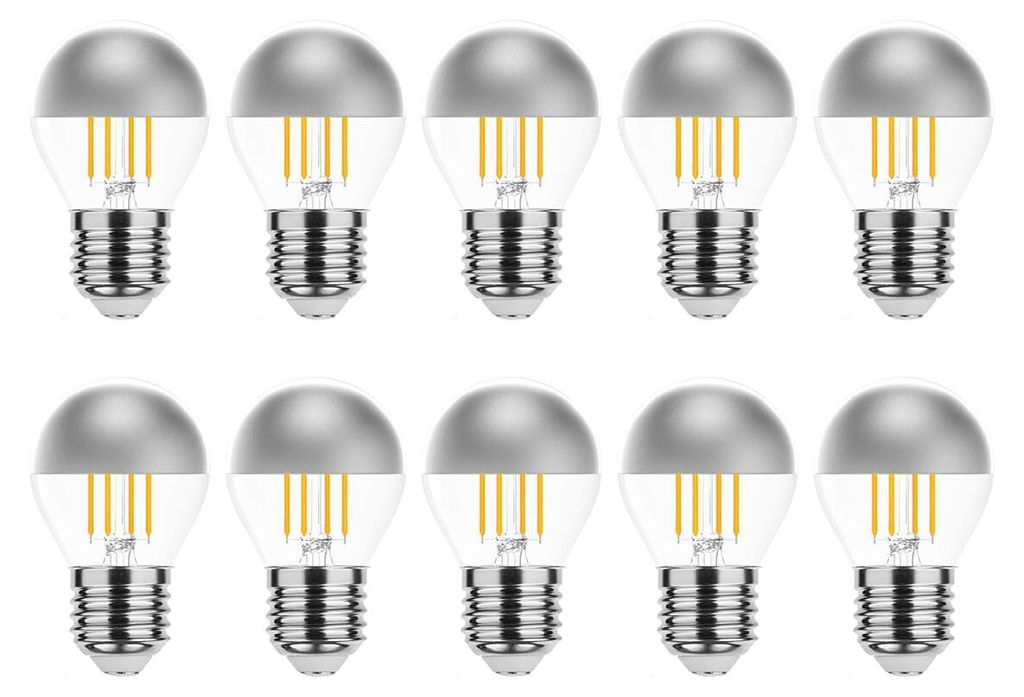 Modee E27 LED Filamentlampe P45 4W 400lm 2700K Warmweiß 10 Stück
