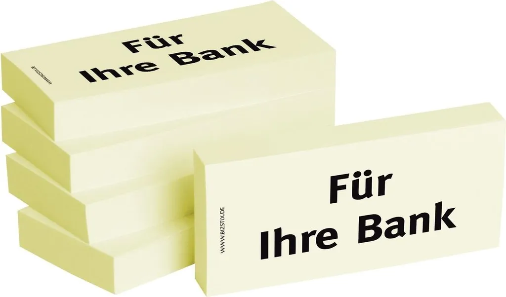 Notes repositionnables organisation bancaire 75x35 mm - 5 blocs de 100 f